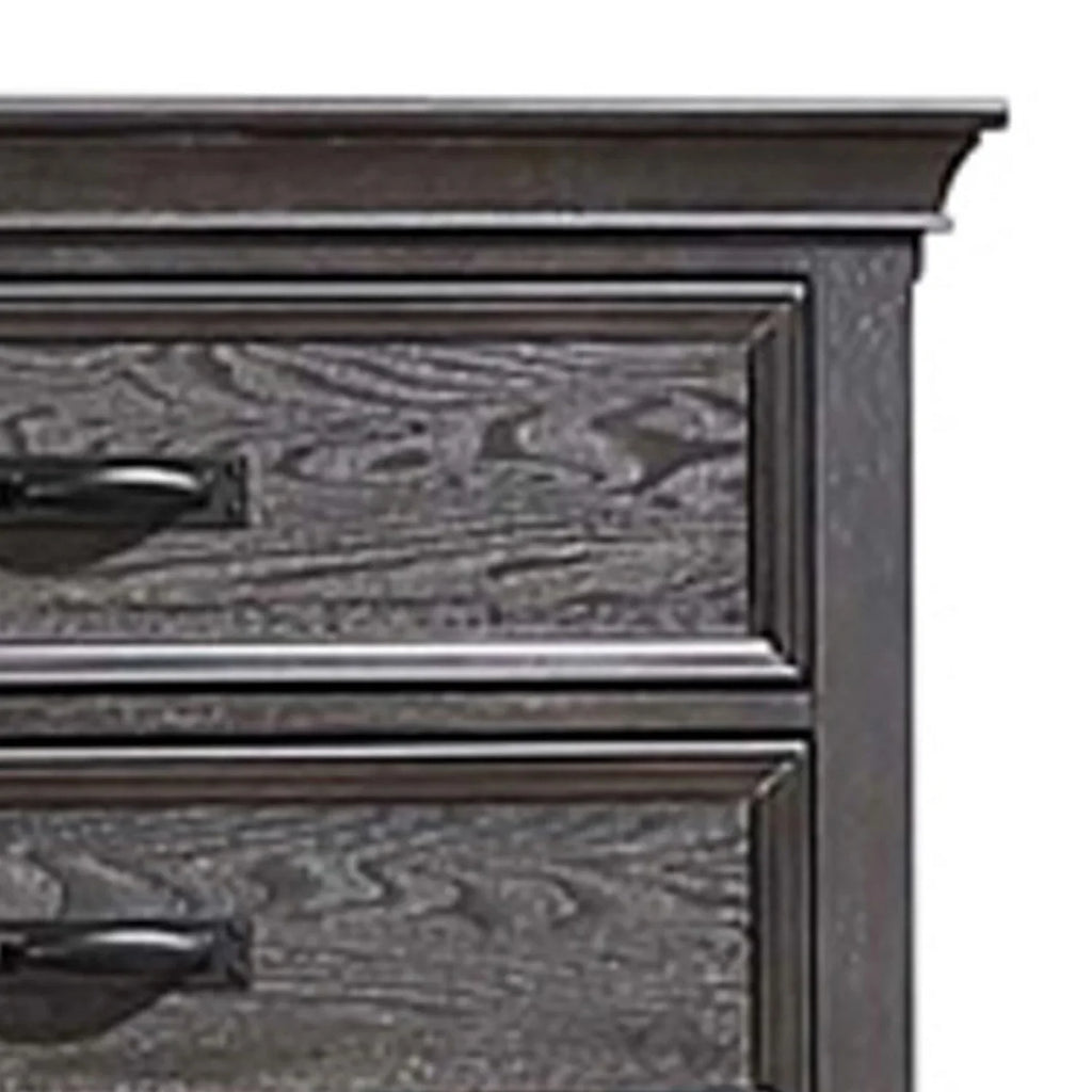 Bar Tall Handles, Weathered Eli Chest, Brown Dresser Benjara Inch 52 Drawers, 5