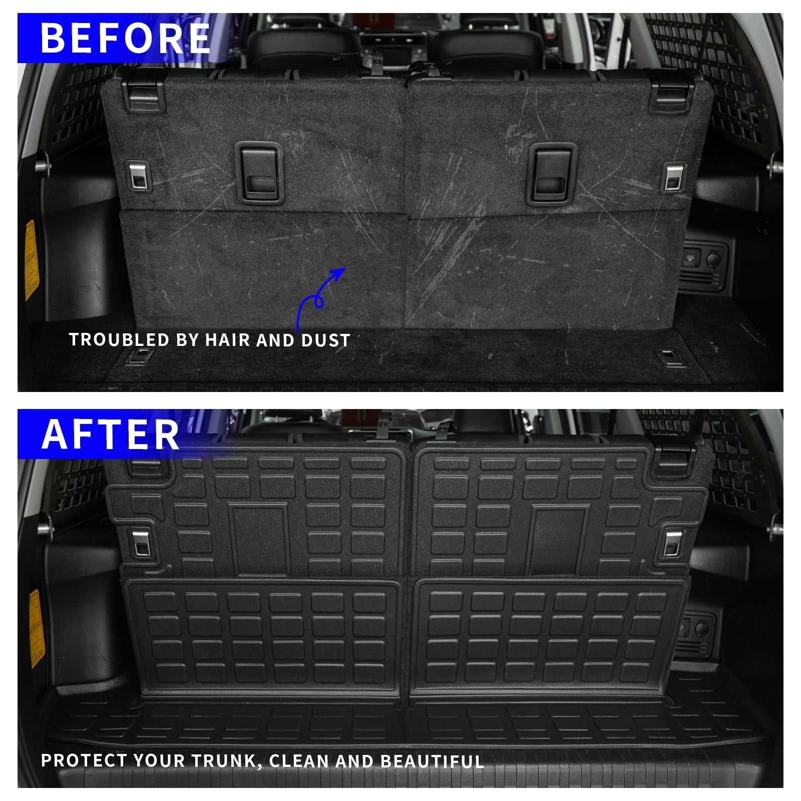 Row Mats+Trunk Trunk Liner Cargo Mats) 4Runner 7 Seats Backrest (3rd Toyota 2013-2023 Mat+Floor Fit Mat