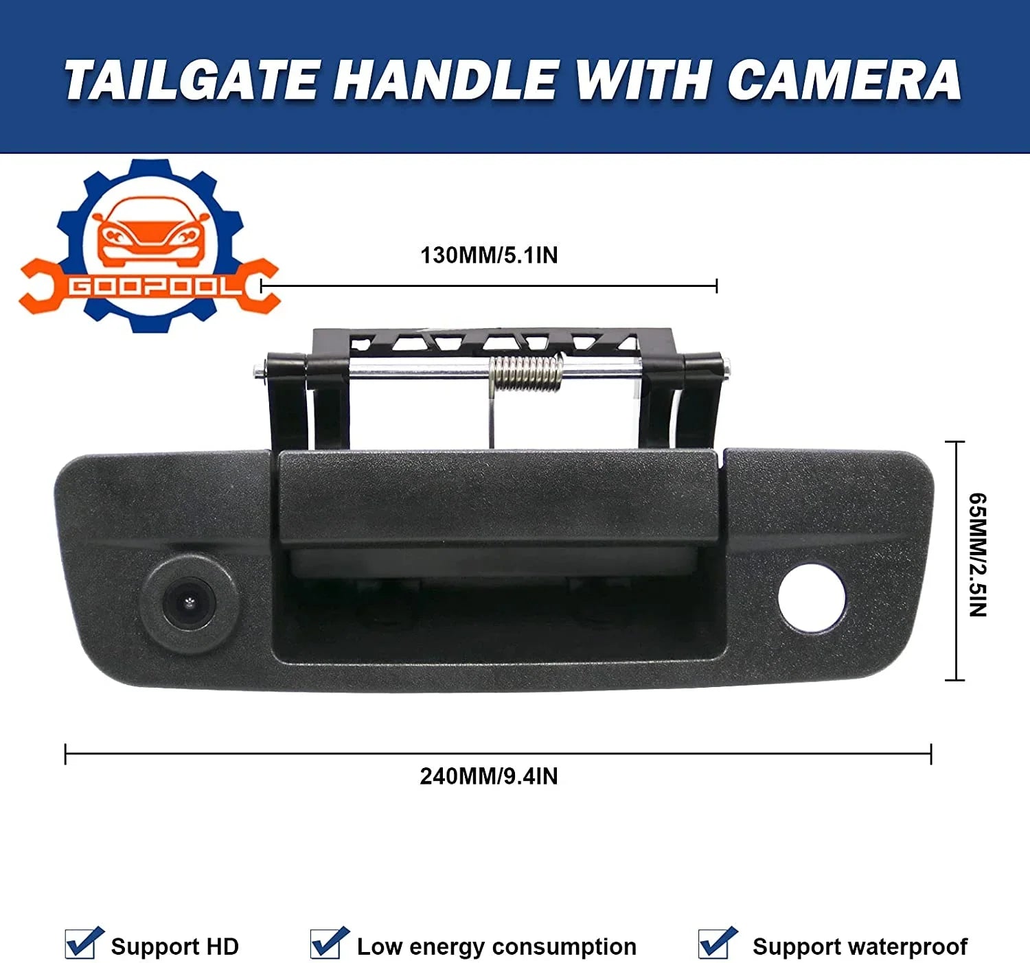 2500 Ram Dodge Backup with Camera 1500 2009-2017 Handle Rear Compatible Tailgate Connector） View 3500（RCA