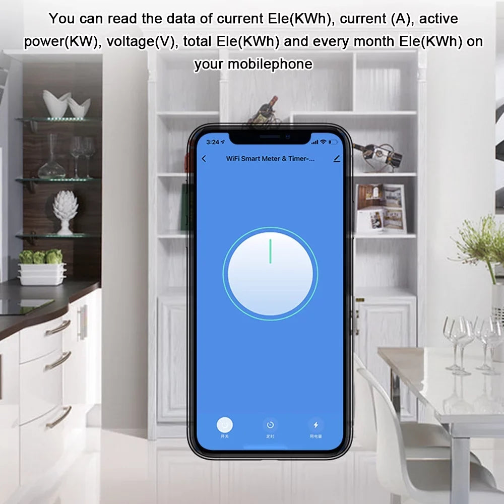 Energy Manual Reading Mobilephone Meter Need APP Meter Remotes Home WiFi Intelligent Home Control Meter Intelligent Walmeck Intelligent Electric Meter No Meter Timer Electric Electric