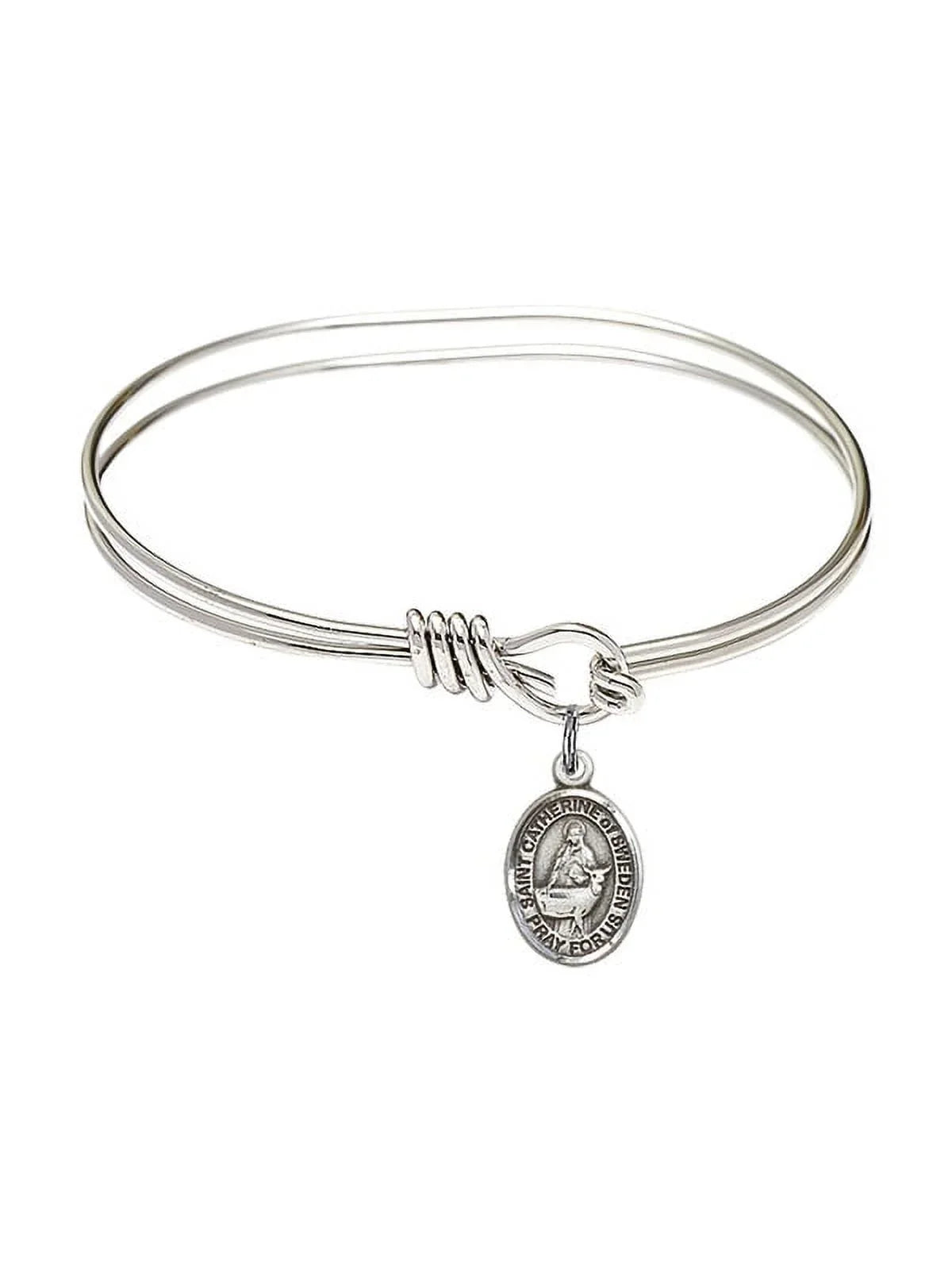 Bangle Sweden Bracelet 3/4 5 Sterling of St. Hook Catherine inch w/ in Eye Oval Silver