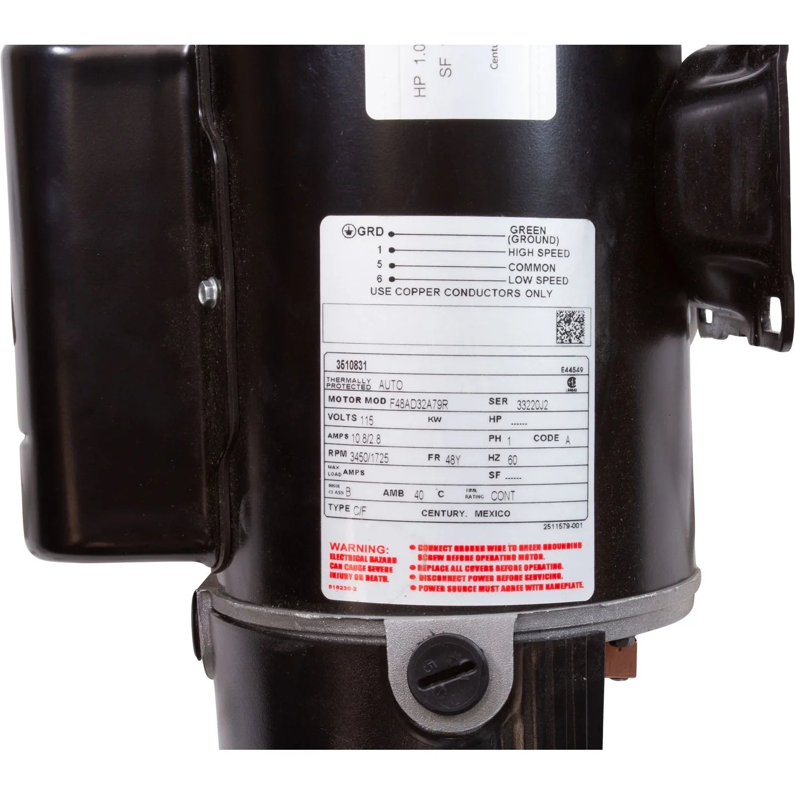 115v, Pump, Century, Aqua XP2, Frame, 2-Speed, 48 1.0hp Flo 2"