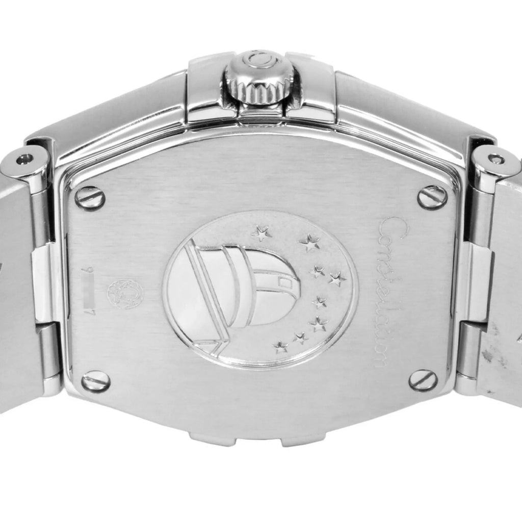Dial (Good) 12P SS Quartz Pre-Owned Watch Omega Black Index OMEGA Women's Diamond 123.10.24.60.51.001 Constellation