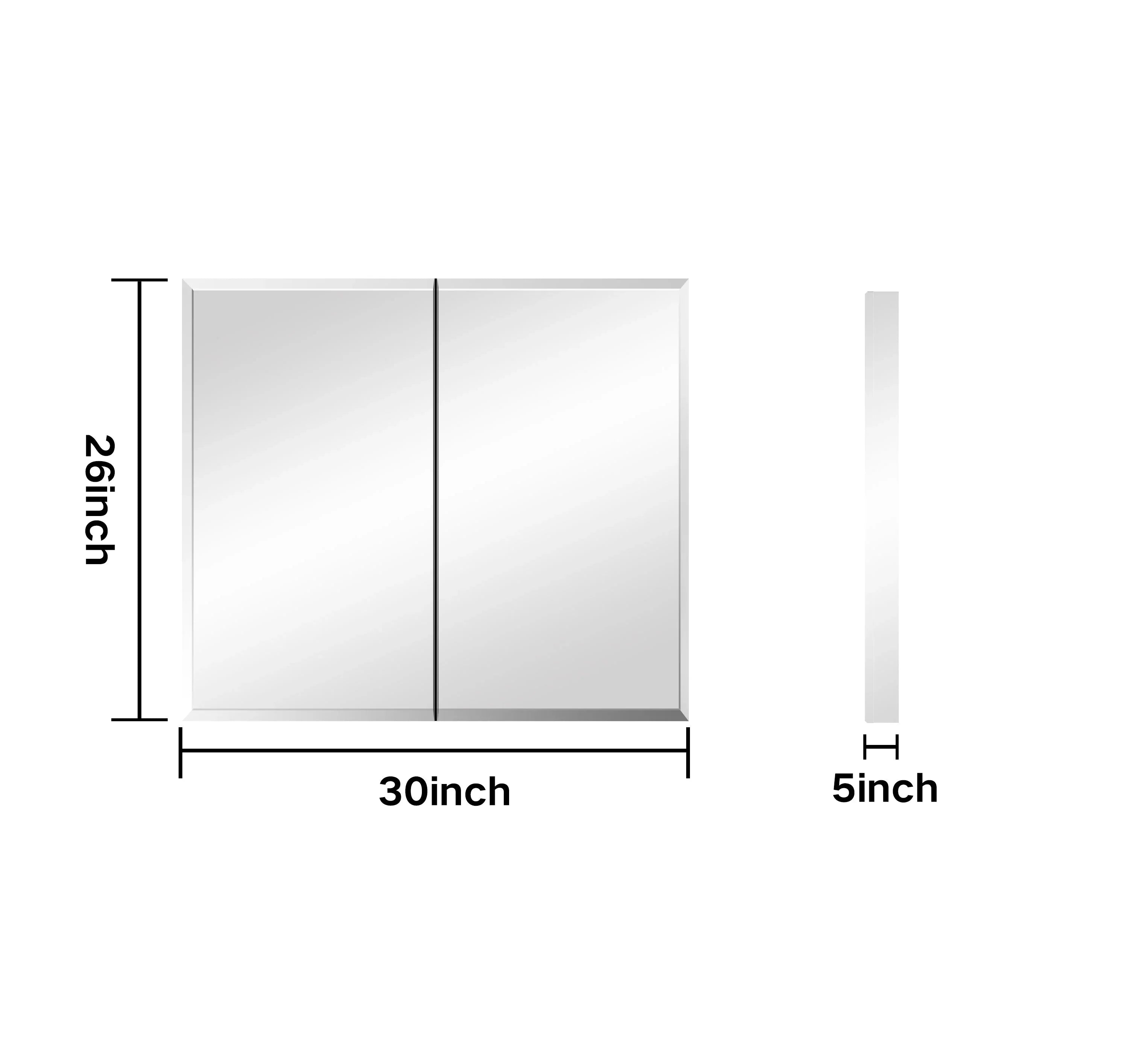 Elegant Door Cabinet Double Reflections Medicine Mirror