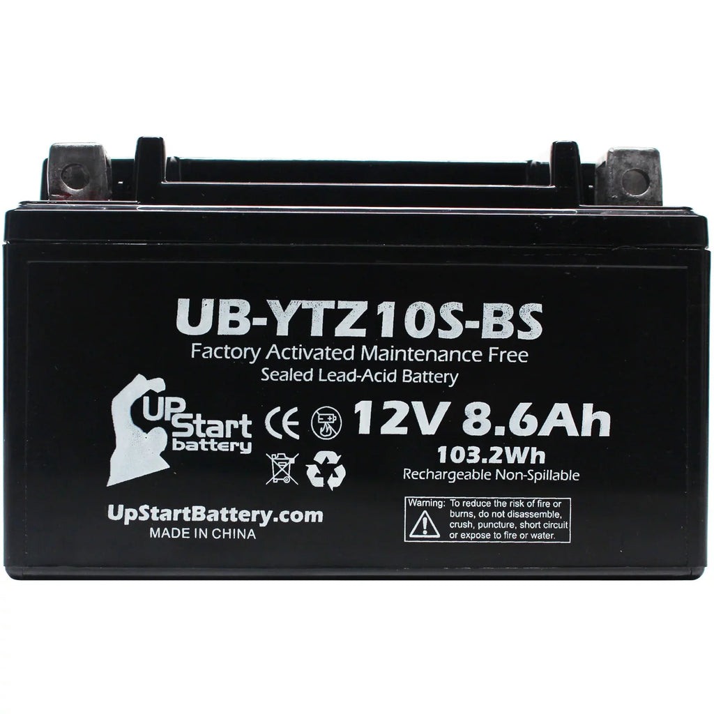 Battery - Free, UpStart Maintenance UB-YTZ10S-BS YZF-R1 8.6Ah, Replacement for Battery Activated, Yamaha 3-Pack 2011 12V, Factory 1000CC Motorcycle