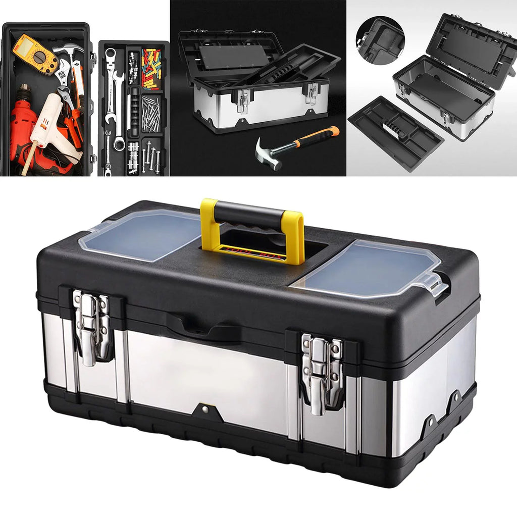 17inch Case Repair Car Case for Storage Tools Plumber Trunks Carry Toolbox Lockable