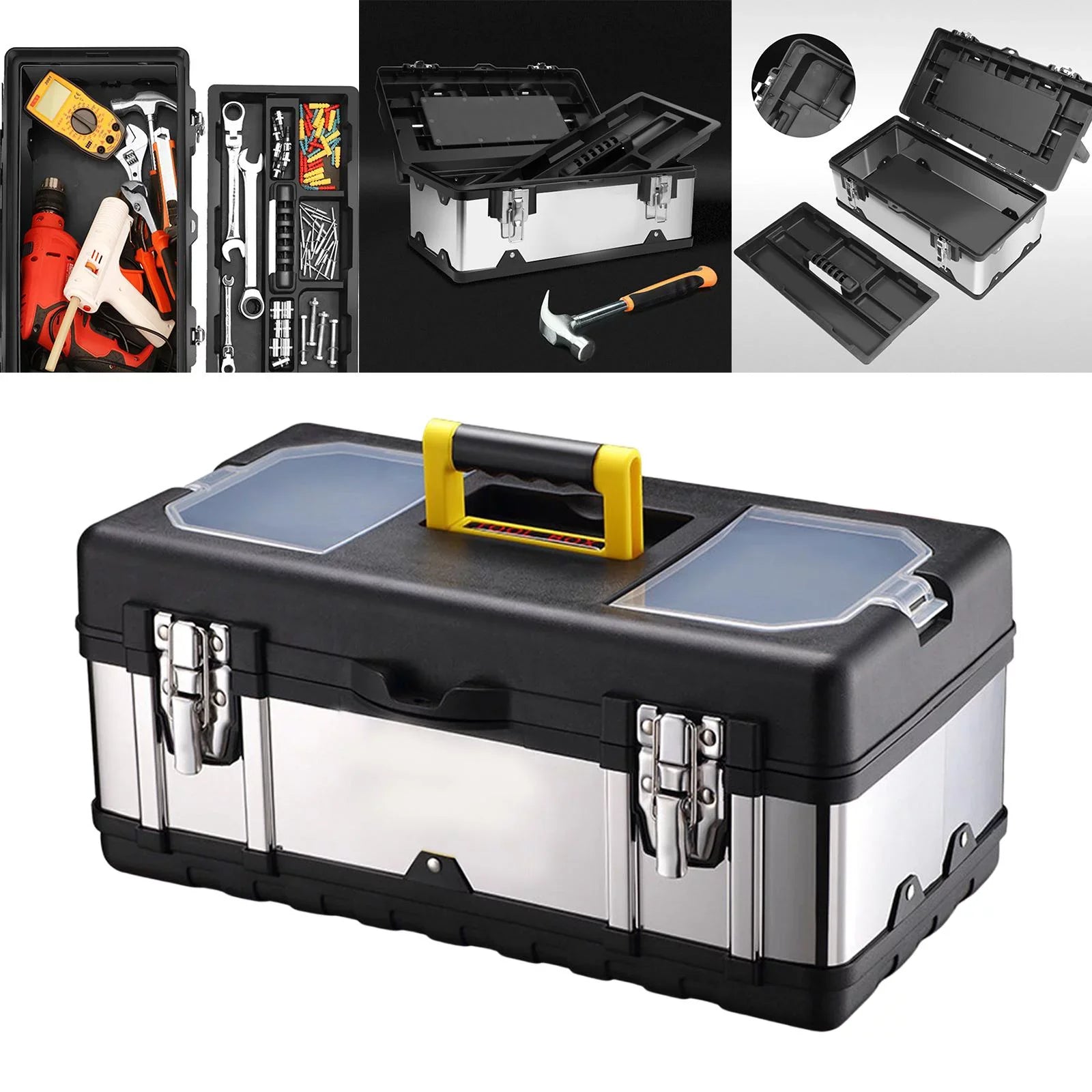 17inch Case Repair Car Case for Storage Tools Plumber Trunks Carry Toolbox Lockable