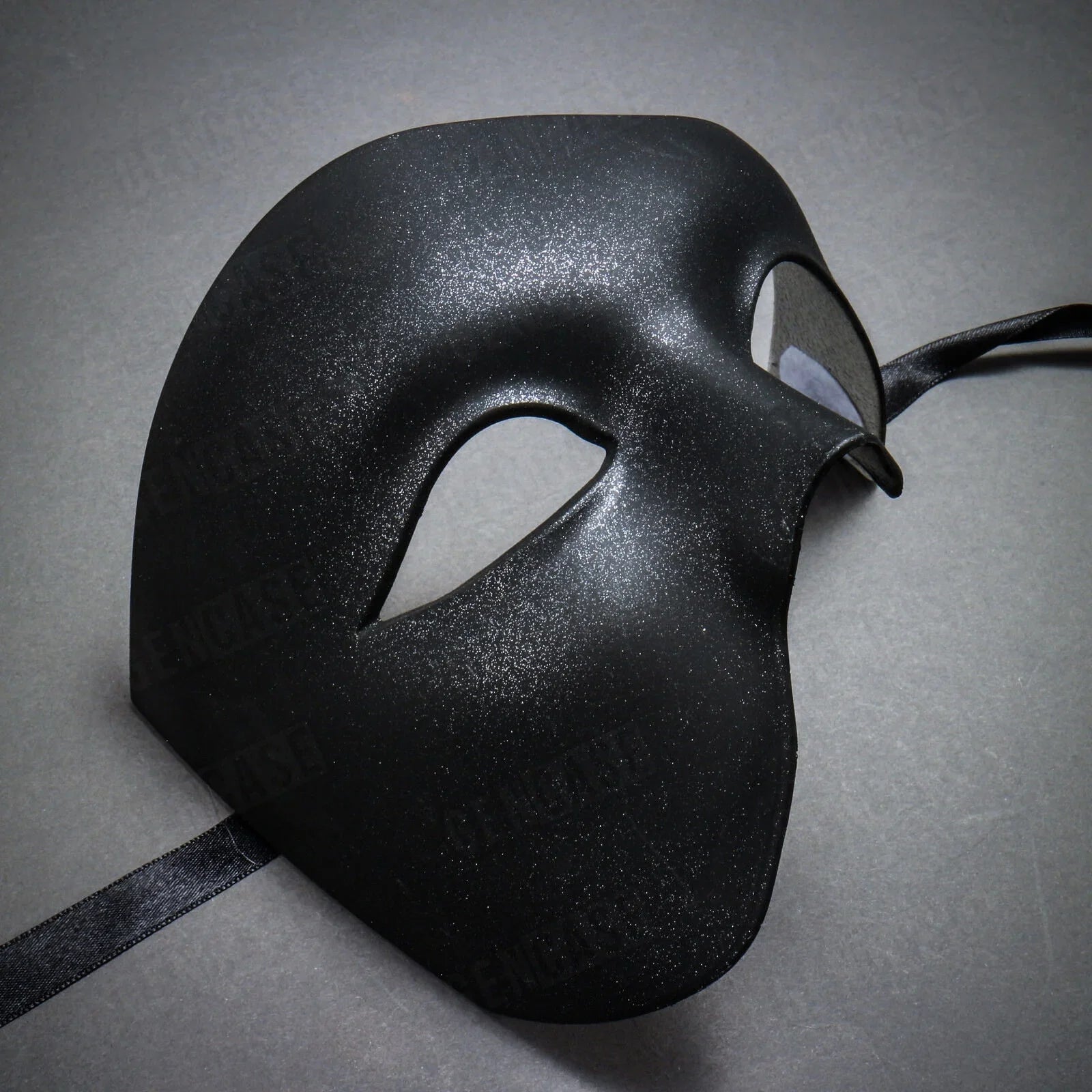 Plain | Half Venetian Halloween Mask Masquerade Face Vintage Phantom Black Costume