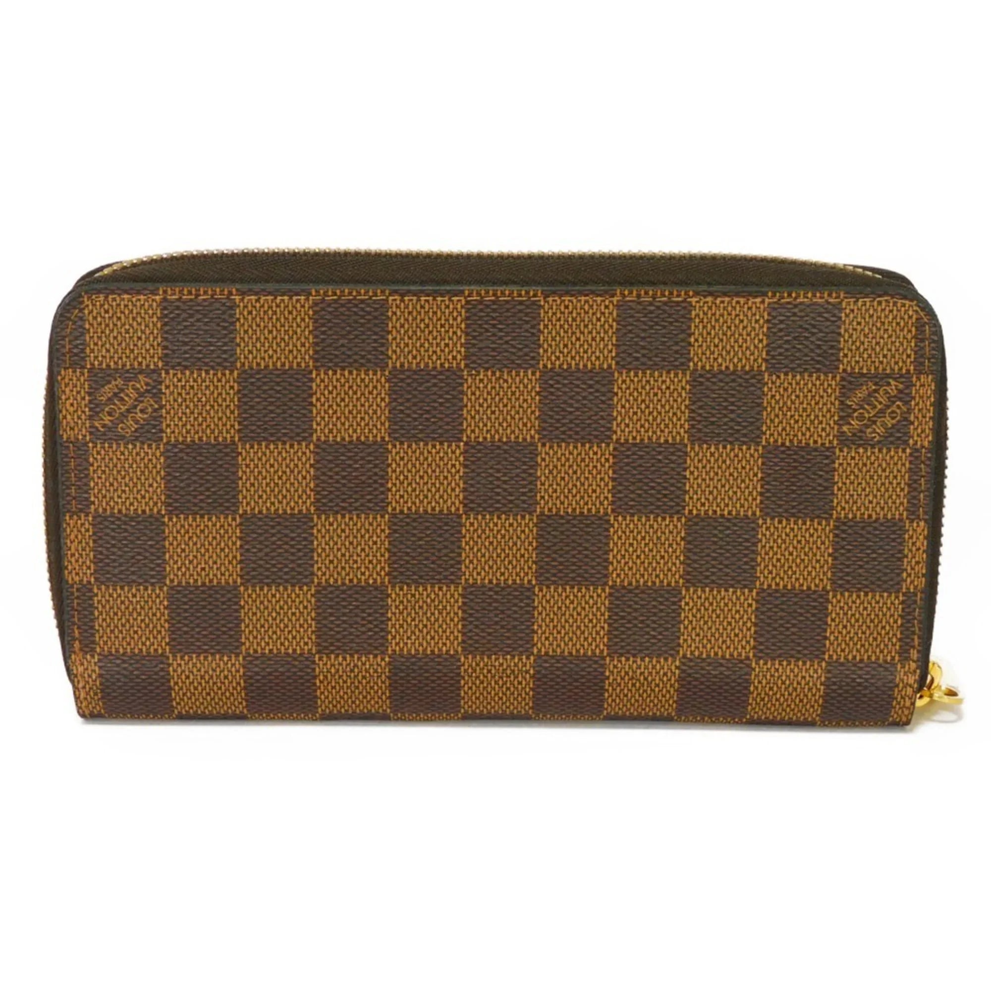 Zipper New Zippy Damier Pre-Owned (Good) Vuitton Men's Brown Pattern N41661 Wallet Ebene Checkered Long Logo Round Women's