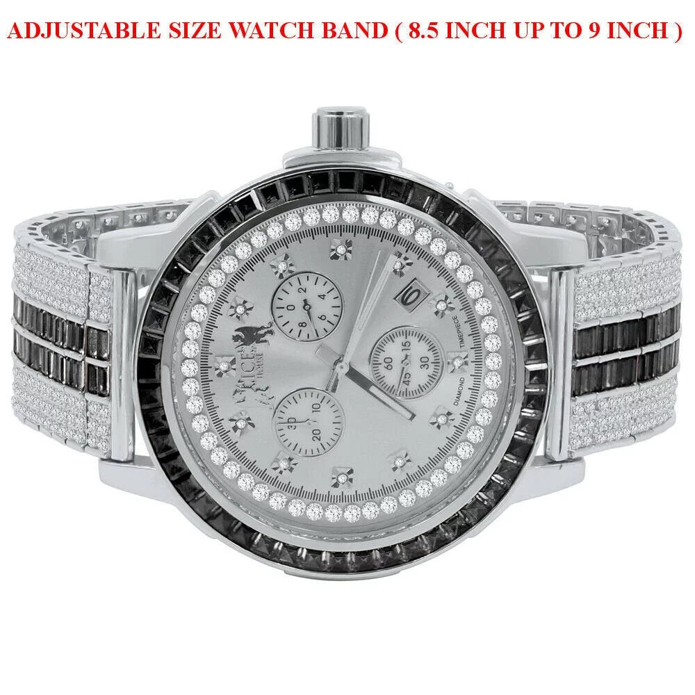 Bezel Real Gold Tone Black 18K Exclusive Custom Diamond Onyx Dial Steel Mens Custom Band Solid Watch
