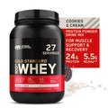 Protein & Cookies g Cream, lb, Protein, 100% 24 Nutrition, Standard Optimum 1.85 Whey Gold Powder, 27 Servings