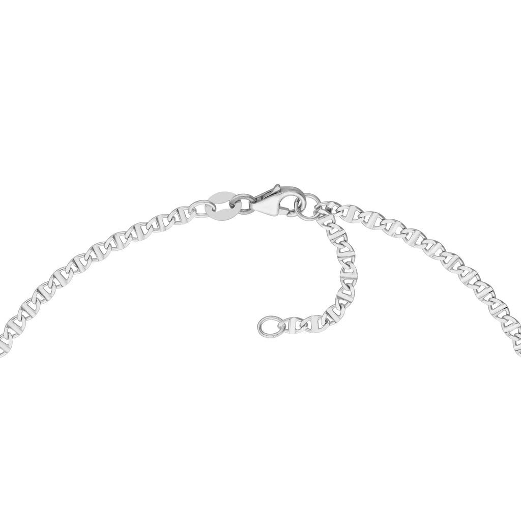 Adjustable Anklet Mariner Flat Gold 2.20mm Link 14K 9"-10" White Women's