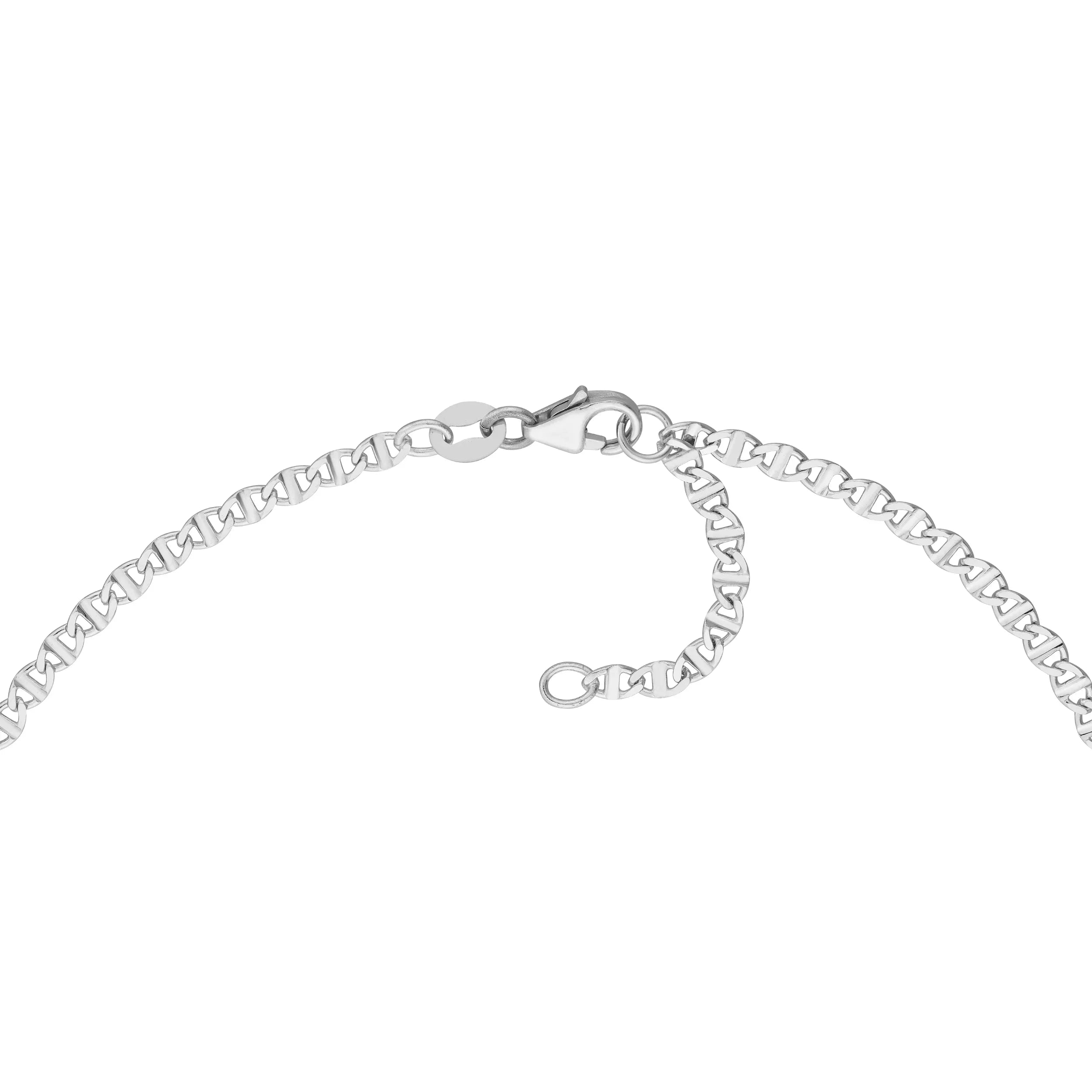 Adjustable Anklet Mariner Flat Gold 2.20mm Link 14K 9"-10" White Women's