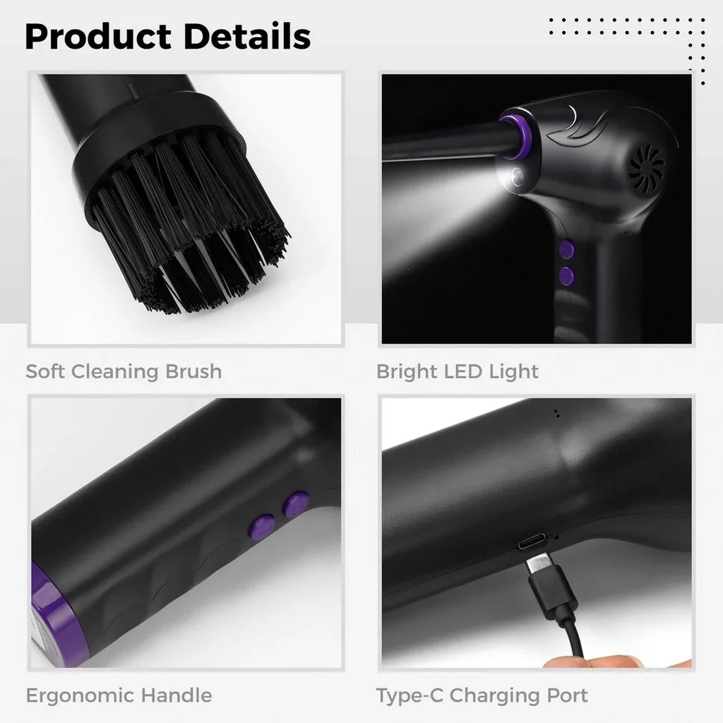 50000 for Electric RPM Tubes, Computer Remover LED Light 2-Speed with Power Electric Keyboards Air Dust with 5 Compressed Dust Nozzle Duster Strong Motor Duster, Blower, Air