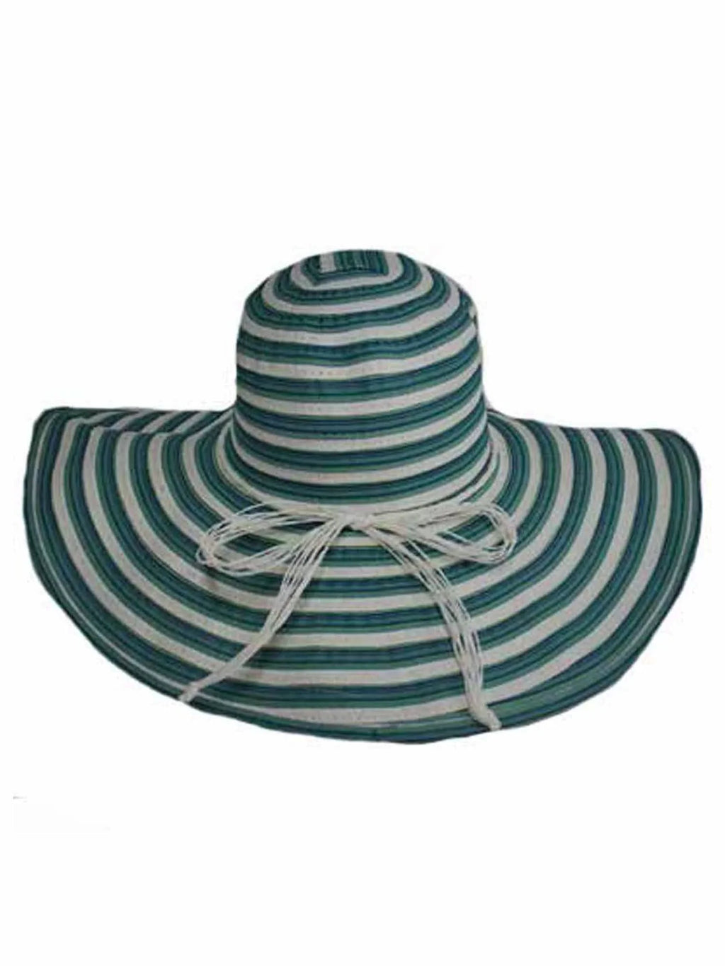Wide & Floppy Turquoise White Lovely Brim Hat