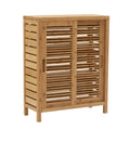 Storage Floor Bracken 3 Door Shelf Bathroom Cabinet, Bamboo Linon 2