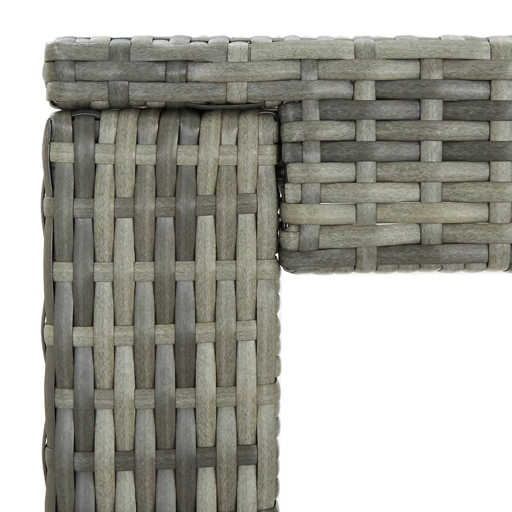 Table Gray Poly Andoer 23.8"x23.8"x43.5" Rattan Bar Garden