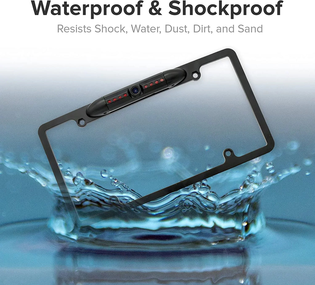 Black Backup Kenwood Waterproof DDX-512 Camera License Rearview Plate for DDX512