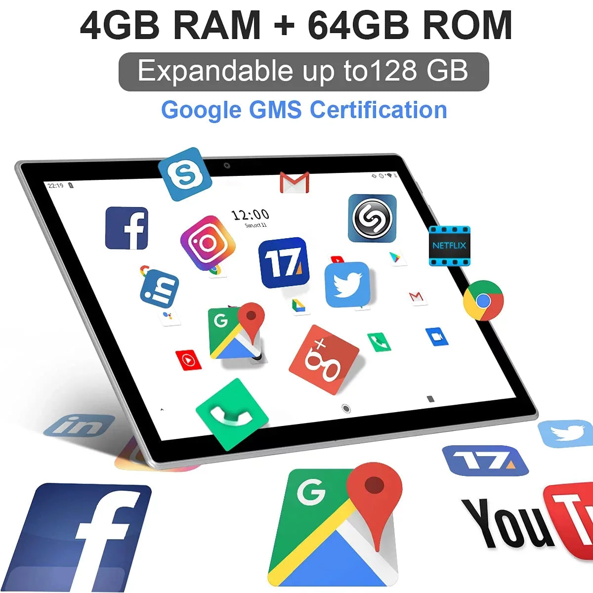 in Tablet,Mother's RAM+64GB Tablet Gift Tablet, Keyboard,4GB Processor,Dual Camera,Wi-Fi Tablet, Android 1 Tablet, Storage,Octa-Core Phone Tablet,Tablet 10 4G 13MP Day 11 2 with Android Tablet inch
