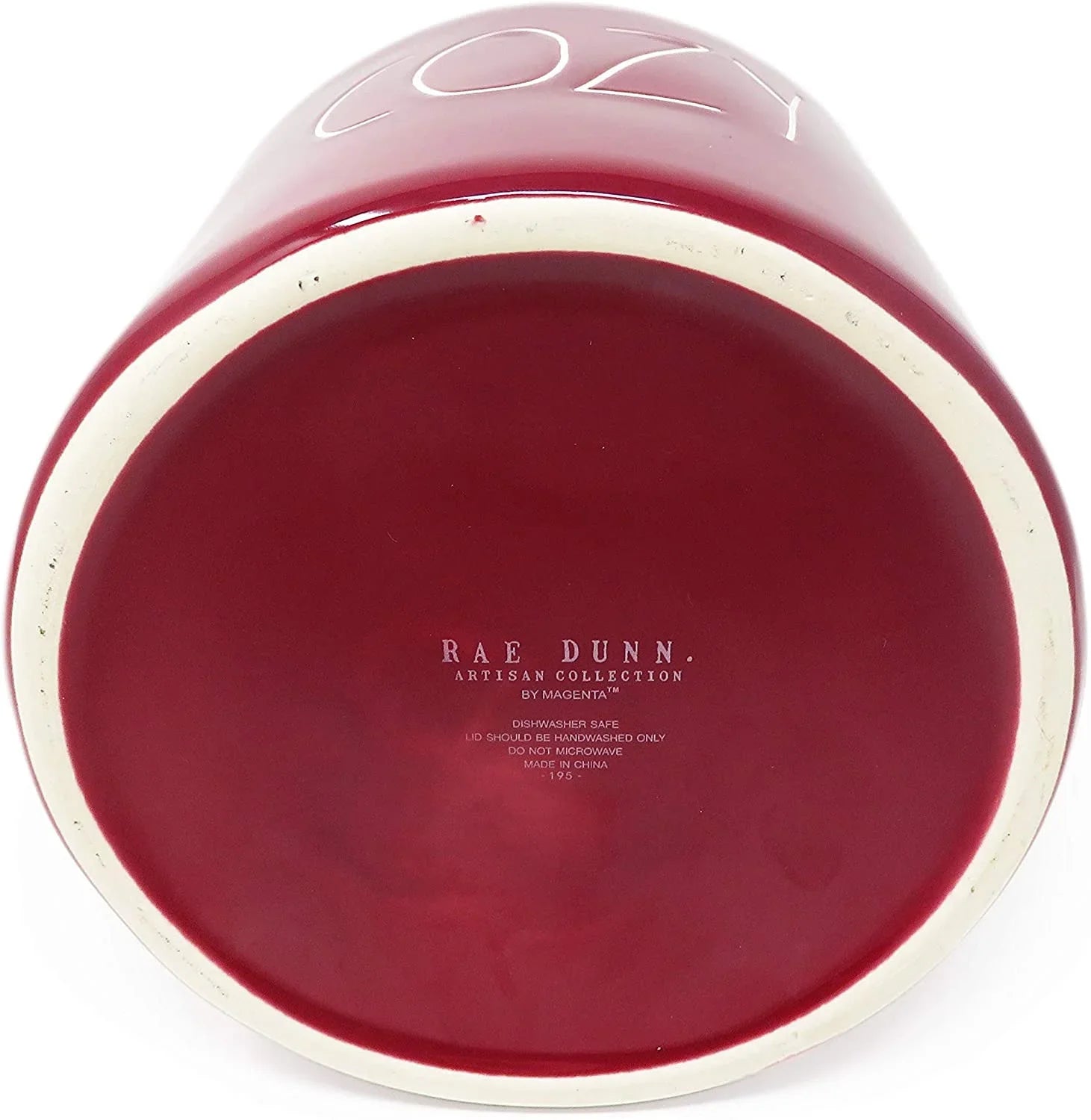 LL Ceramic Canister COZY Large Inch dimension Burgundy Rae By Dunn 8 Magenta