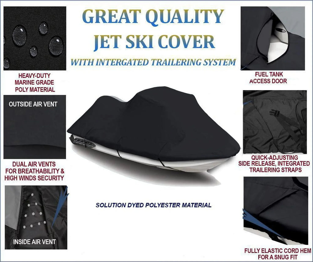 for / Jet 600 Ski PWC STX JetSki 1996 BLACK 1995 1994 1997-2006 Kawasaki 1998 Cover DENIER 900 750 STX Cover 1997 Compatible
