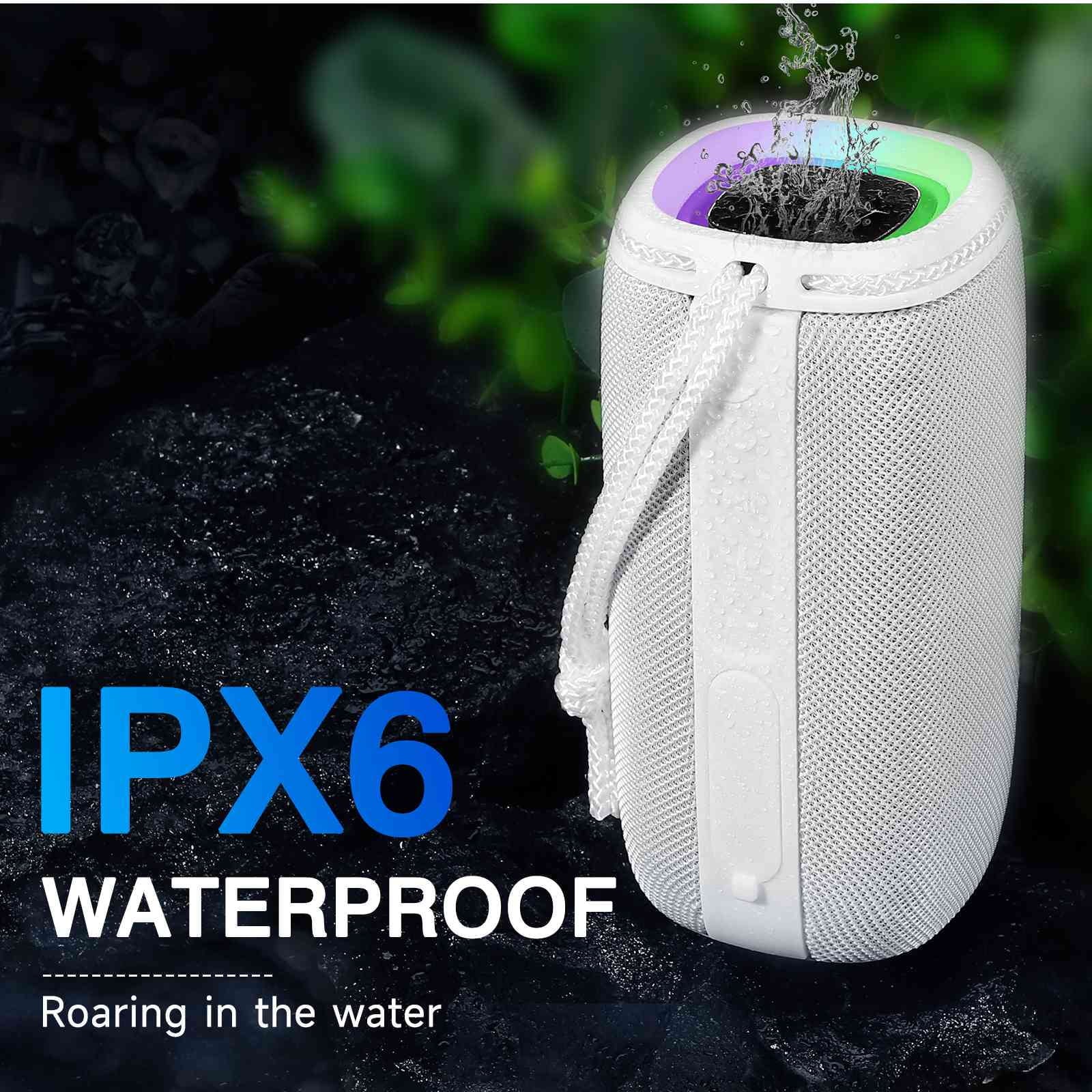 Pairing, - Portable Series Wireless 360° Scorpio Sound Q51 BT5.3, True UrbanX LG Punchy Speakers Bluetooth Bass, Speaker for Surround Speaker, Waterproof with White IPX5 HD