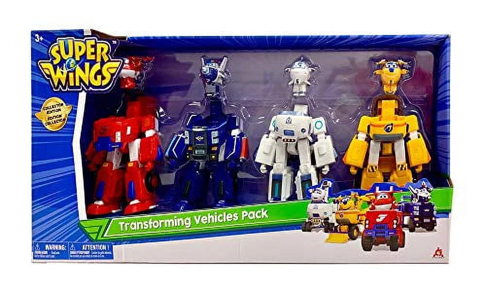 for Airplane for | Year Boys Gifts and Wings Girls Preschool Toy Super Paul, 4 | Astra Donnie, Figures Transforming Toys Playset Plane and Kids 3 Jett, 5 2" Fun Birthday | 4-Pack Mini - - Old