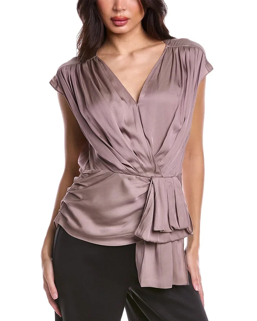 Turk 2, womens Bijou Top, Silk-Blend Trina Yellow