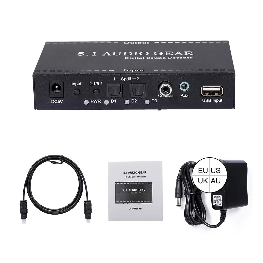 Decoder Sound Converter Decoder Output US Apexeon 3.5mm Decoder,Dolby Output Sound Audio Audio Dolby Audio 3.5mm Audio Support Audio Audio Decoder Ajcoflt Audio Digital Converter 3.5mm Converter