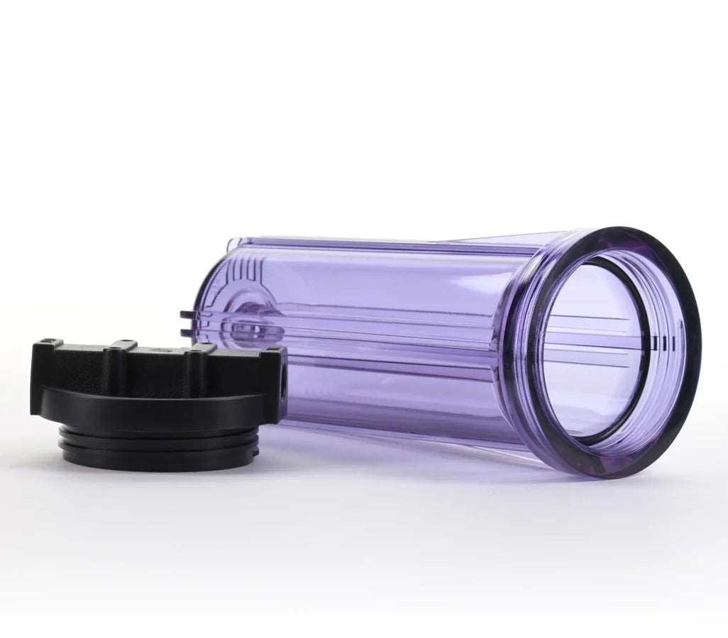 HF3-10CLBK14, with Filtration Housing For Black Cap 1/4" RO Rib Hydronix 10" & Clear Systems, Ports