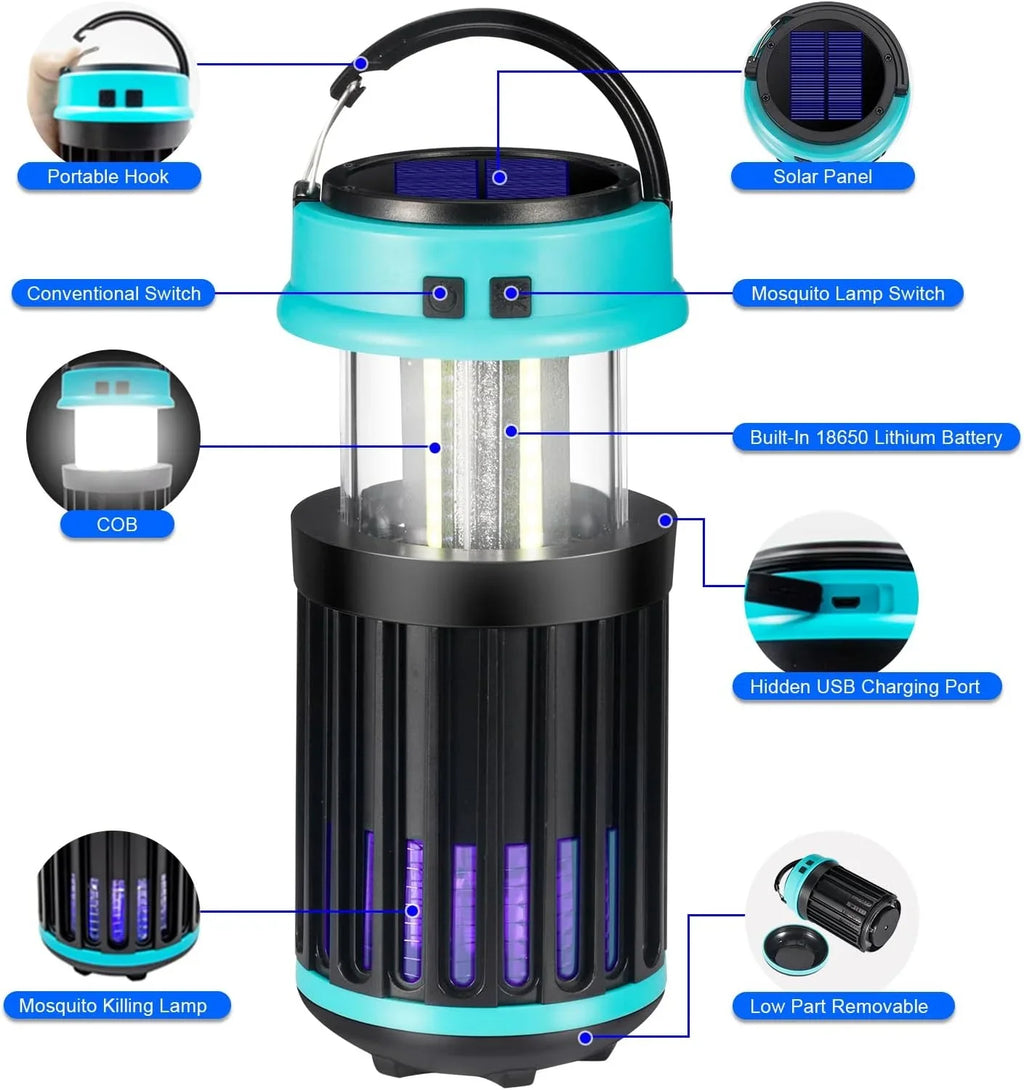 Zapper, Mosquito Zapper Solar for Zapper in Home, Trap Bug 3 for Home, Bug G·PEH 1 exterior Backyard, with Rechargeable Light Camping Zapper Fly Bug Waterproof, Indoor Emergency exterior