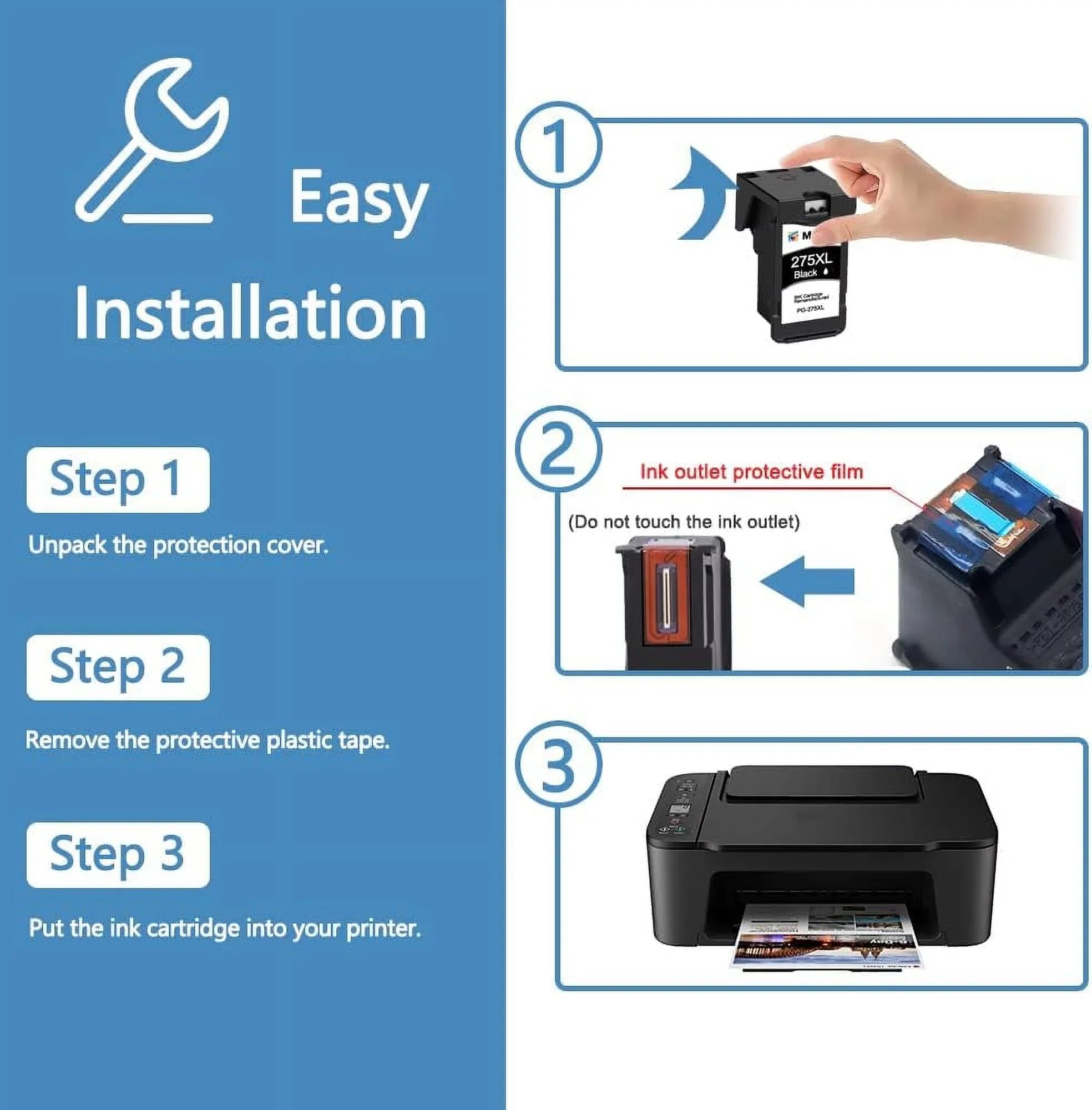 ) for Black, Tri-Color 1 TS3520 Canon PG-275XL PIXMA 275 CL-276XL ink ink TS3522 Cartridges Printer (1 Replacement TR4720 276