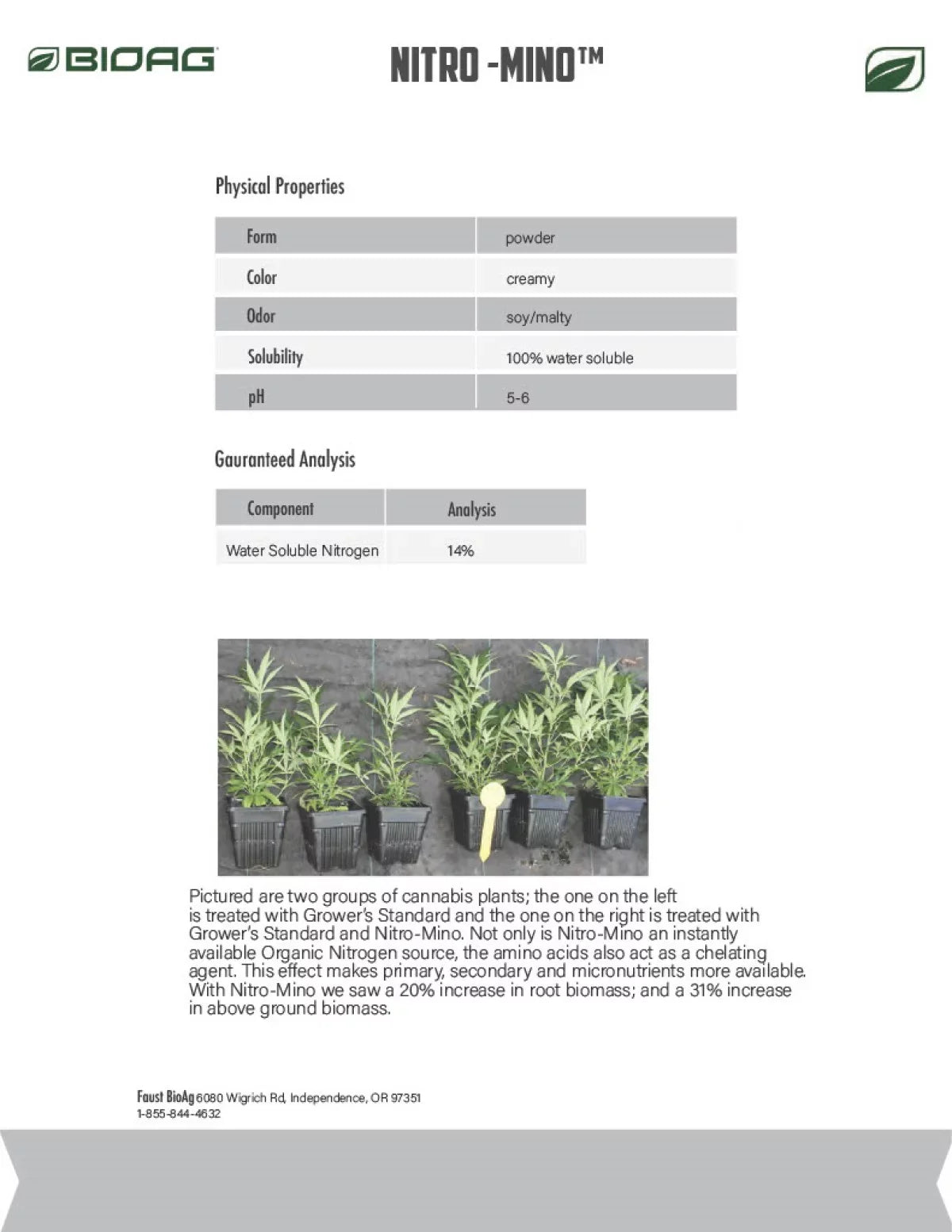 Powder Soluble by Nitro-Mino Nitrogen - BioAg - 4 & Fertilizer Acids liquid Amino lb bottle