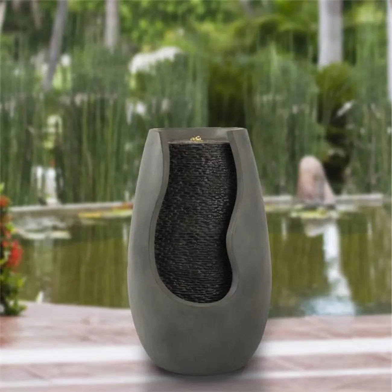 Modern Garden Fountain Electric Pot 2 Concrete 14 gal Decorative in.