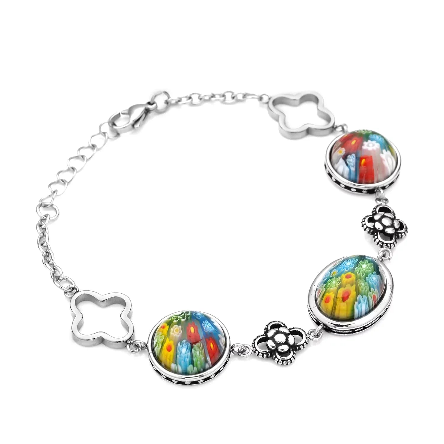 for Stainless Steel 6.75" Mothers Day LC Glass Mom Bracelet Stylish Gifts for Women Jewelry Costume dimension Oval Unique Birthday Shop Fashion