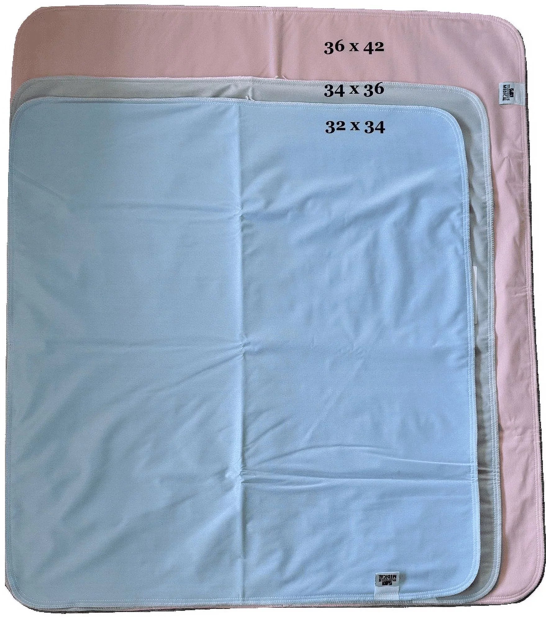 '- Underpad Urinary Pad Waterproof for Incontinence 42 Seniors 36 Absorbent Children Protection Bed 6 Washable Pack Pink x