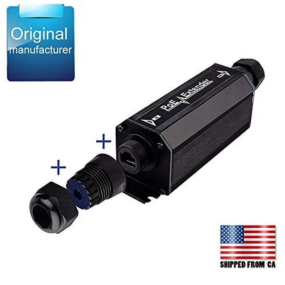 Extender Extender Signal Extender, High Gigabit Waterproof Compatible PoE exterior Ethernet PoE 1 Speed Bridge Broadband Standard 802.3af/at, Booster 100 Single Mbps Port Repeater Port
