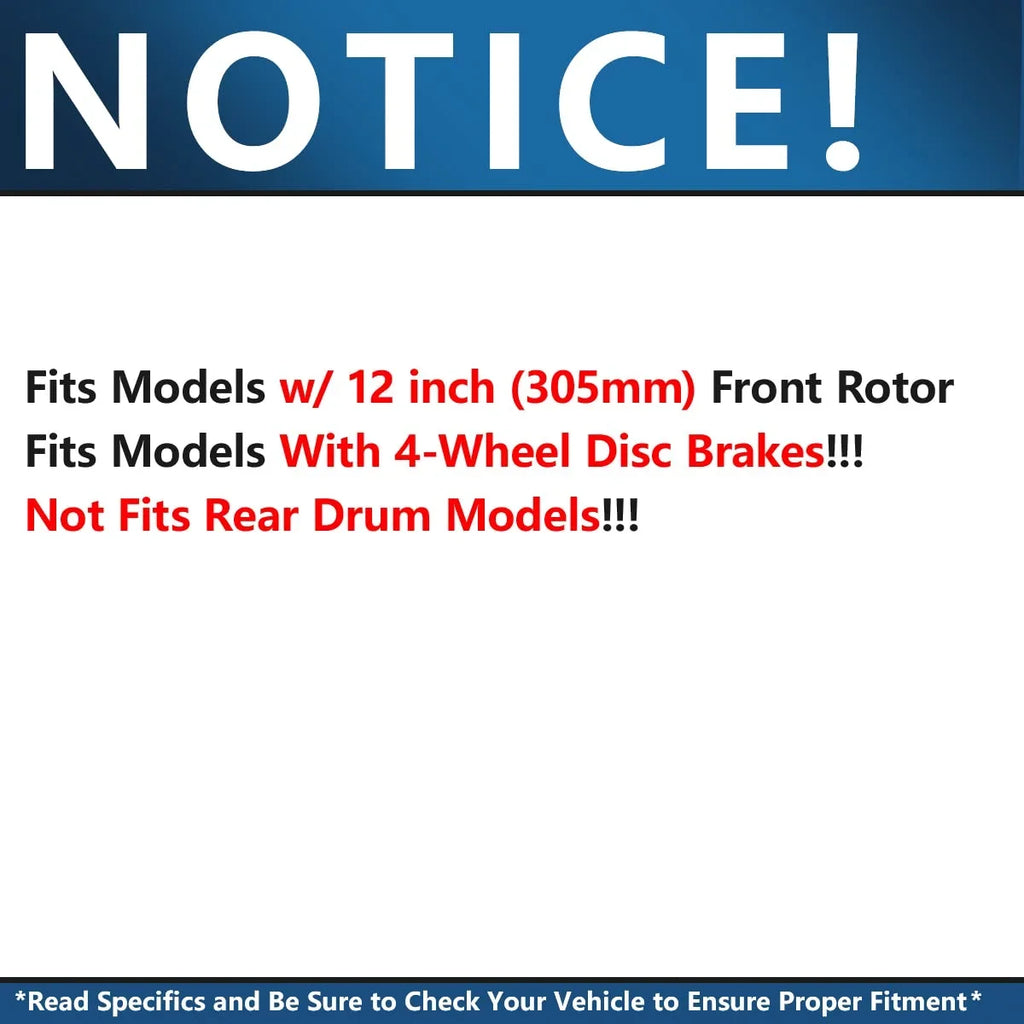 Tahoe GMC Silverado Pads: Brake Rotors Ceramic Replacement Axle Kit Savana Express Front Suburban Yukon Chevy Avalanche 12" for Rotor Disc Brake Sierra Brakes Detroit - 1500