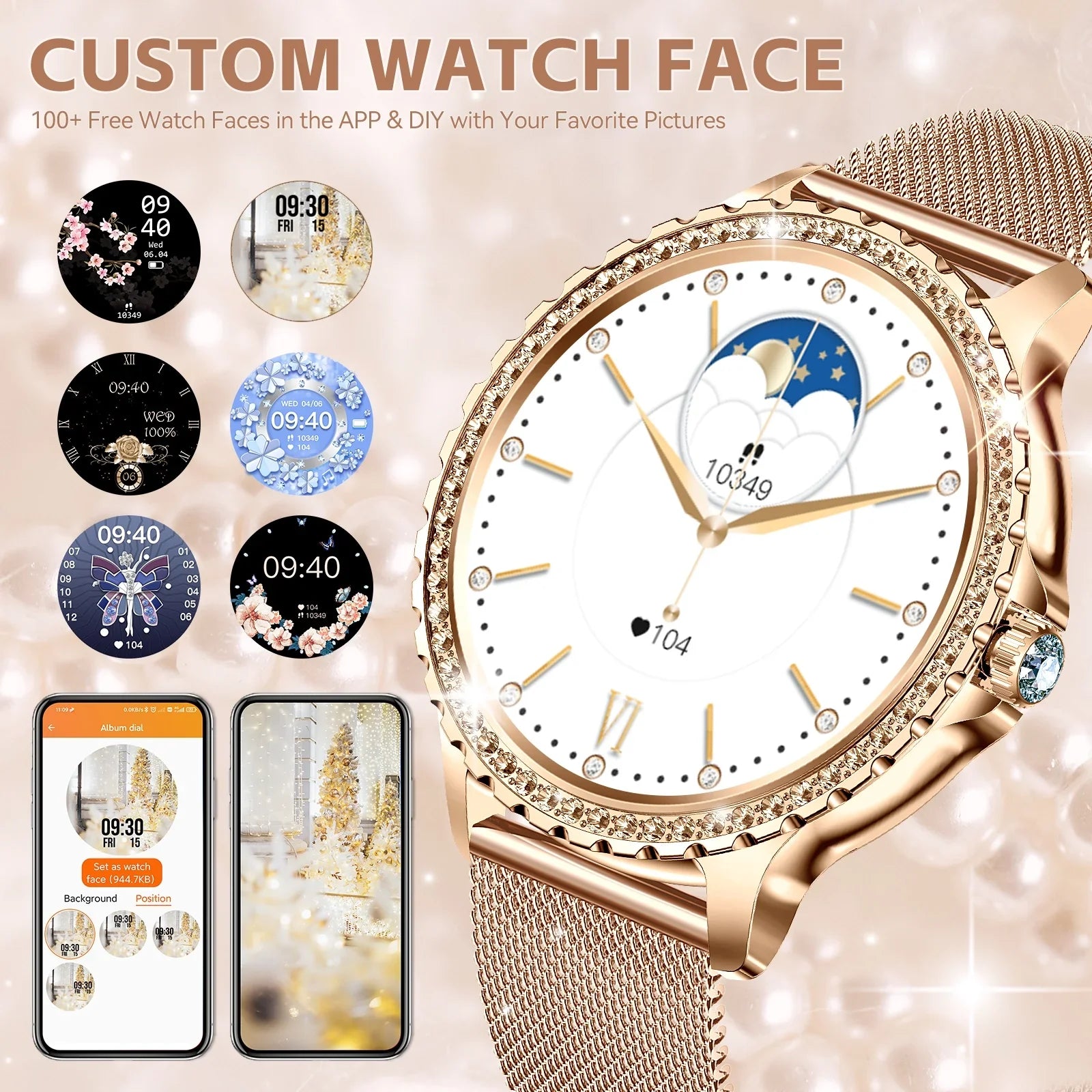 call Diamonds Smart Watches Women Bluetooth with