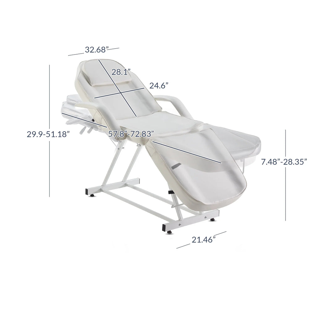 Cream Spa Adjustable Bellavie Beauty Massage Chair Facial Beauty, Tattoo Bed Table Salon