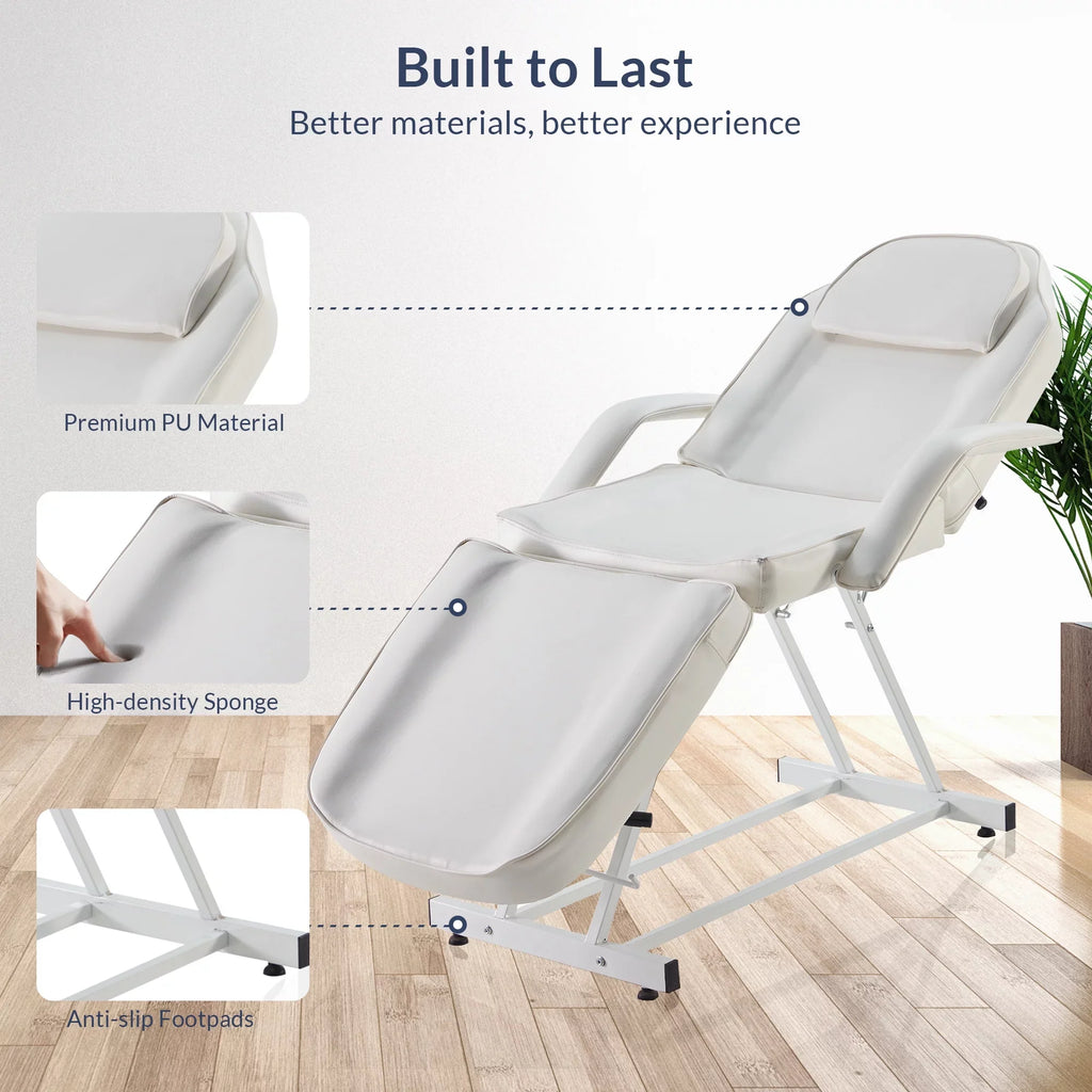 Cream Spa Adjustable Bellavie Beauty Massage Chair Facial Beauty, Tattoo Bed Table Salon
