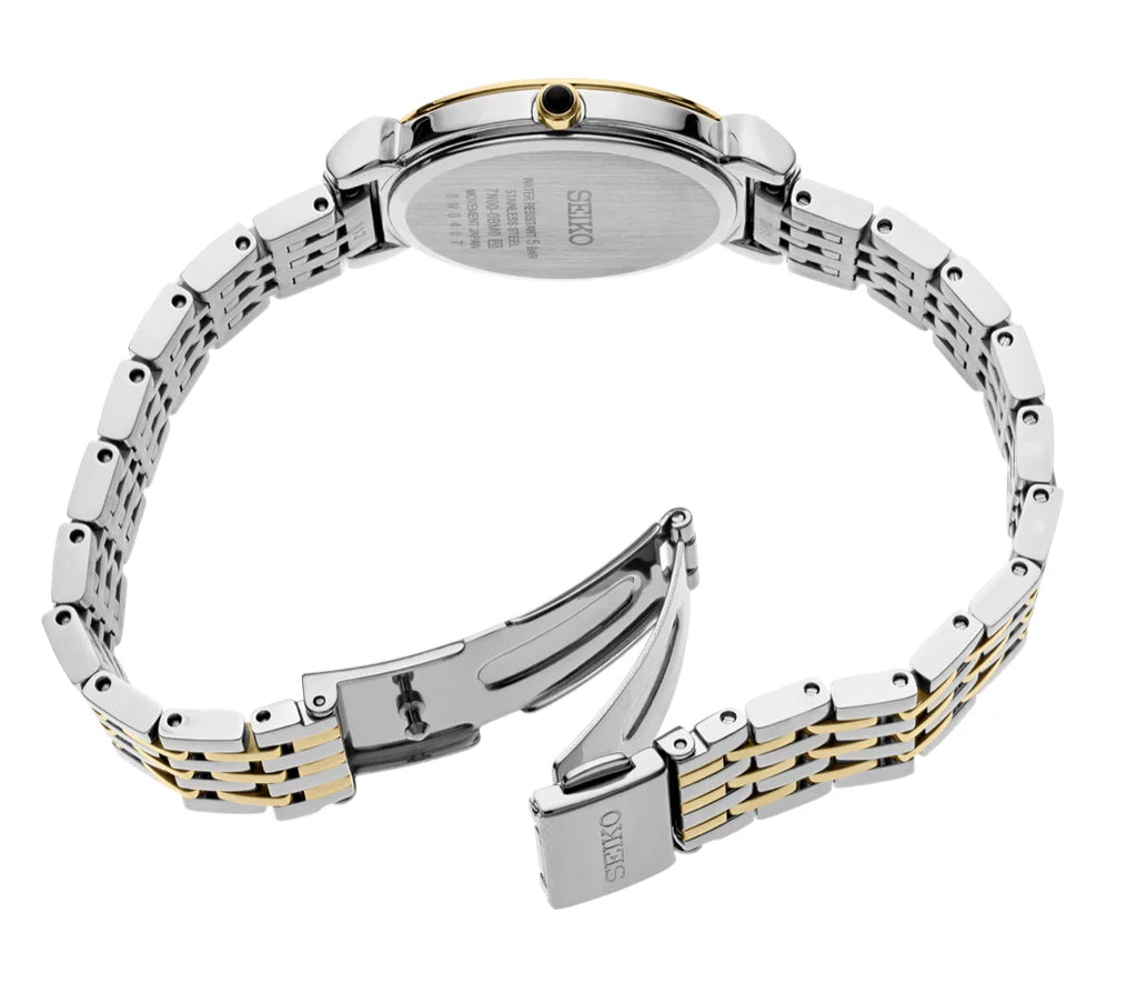 Steel Women's Watch Essential SFQ800 Quartz Seiko Arabic Stainless Two Dial Tone