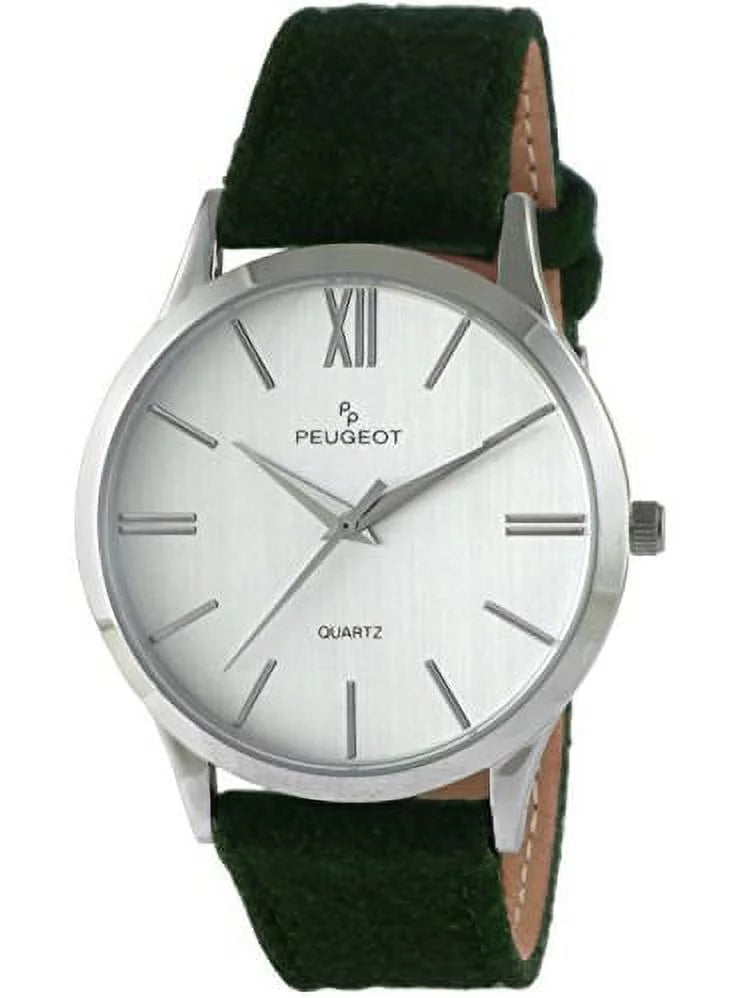 Case Silver Green Slim Wool Watch Strap