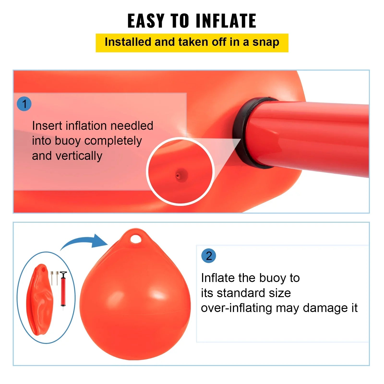 Anchoring, Boat Ball, Heavy-Duty 27in Buoy, BENTISM Vinyl Marking, Orange Fishing, Boat Inflatable Rafting, Marine-Grade Diameter Buoy, Round Marker Buoy Mooring
