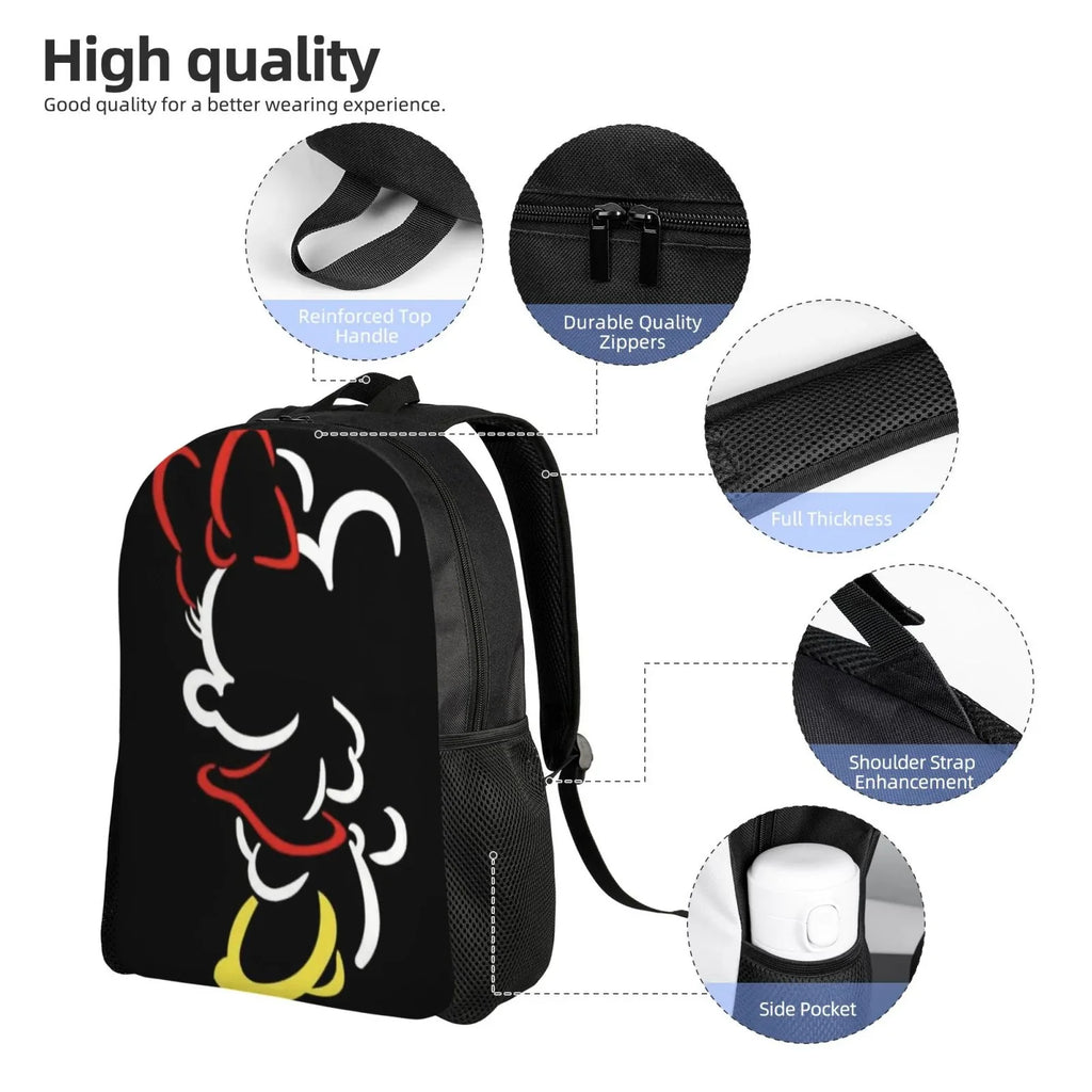 Anime Cartoon Minnie Casual Bags Travel Multipurpose Backpack Backpacks Printed Daypacks 3D