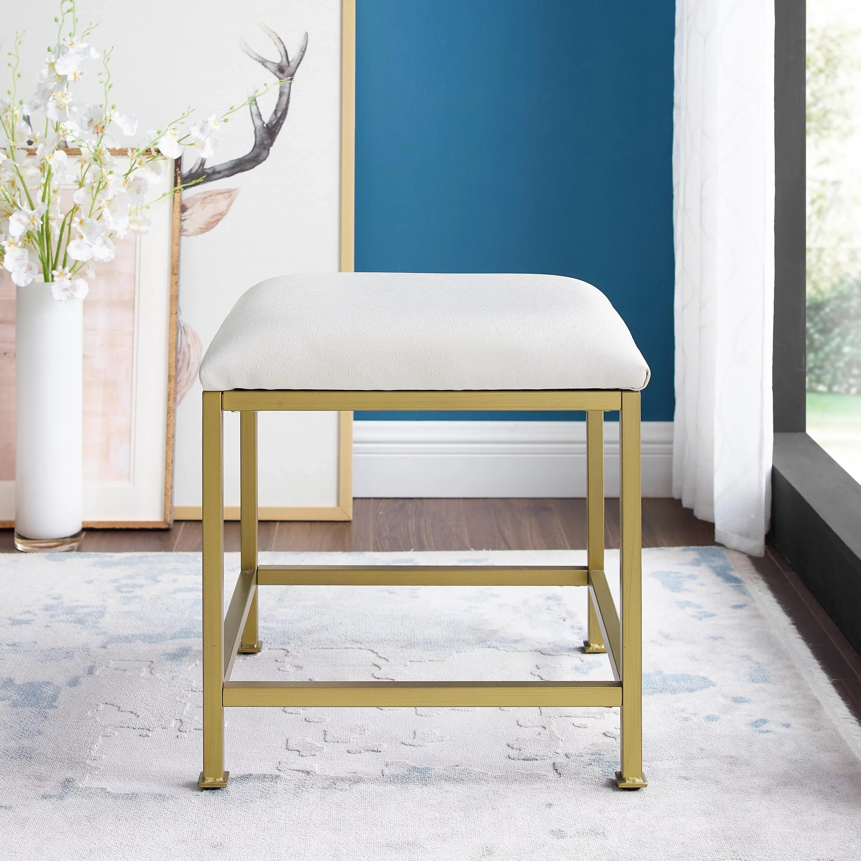 Soft Aimee Vanity Gold Stool