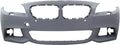 with Compatible View Side Sedan PDC 2011-2013 COVER Primed M Camera 5-Series with Pkg Sensor Front BUMPER For with Holes