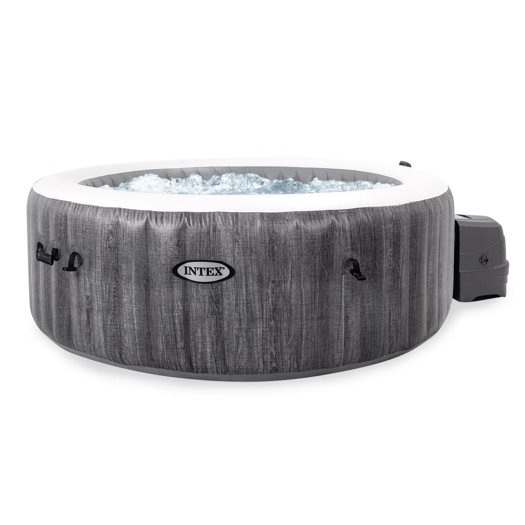 with PureSpa Greywood Inflatable Deluxe Bundle Bubble Intex Jet Spa Plus