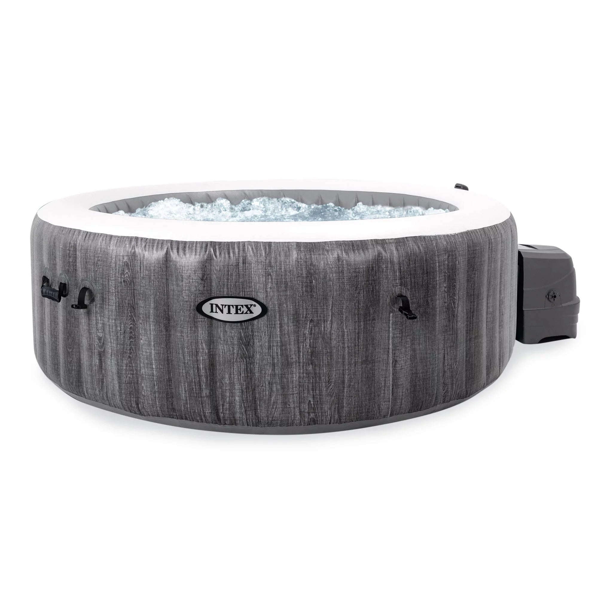 with PureSpa Greywood Inflatable Deluxe Bundle Bubble Intex Jet Spa Plus