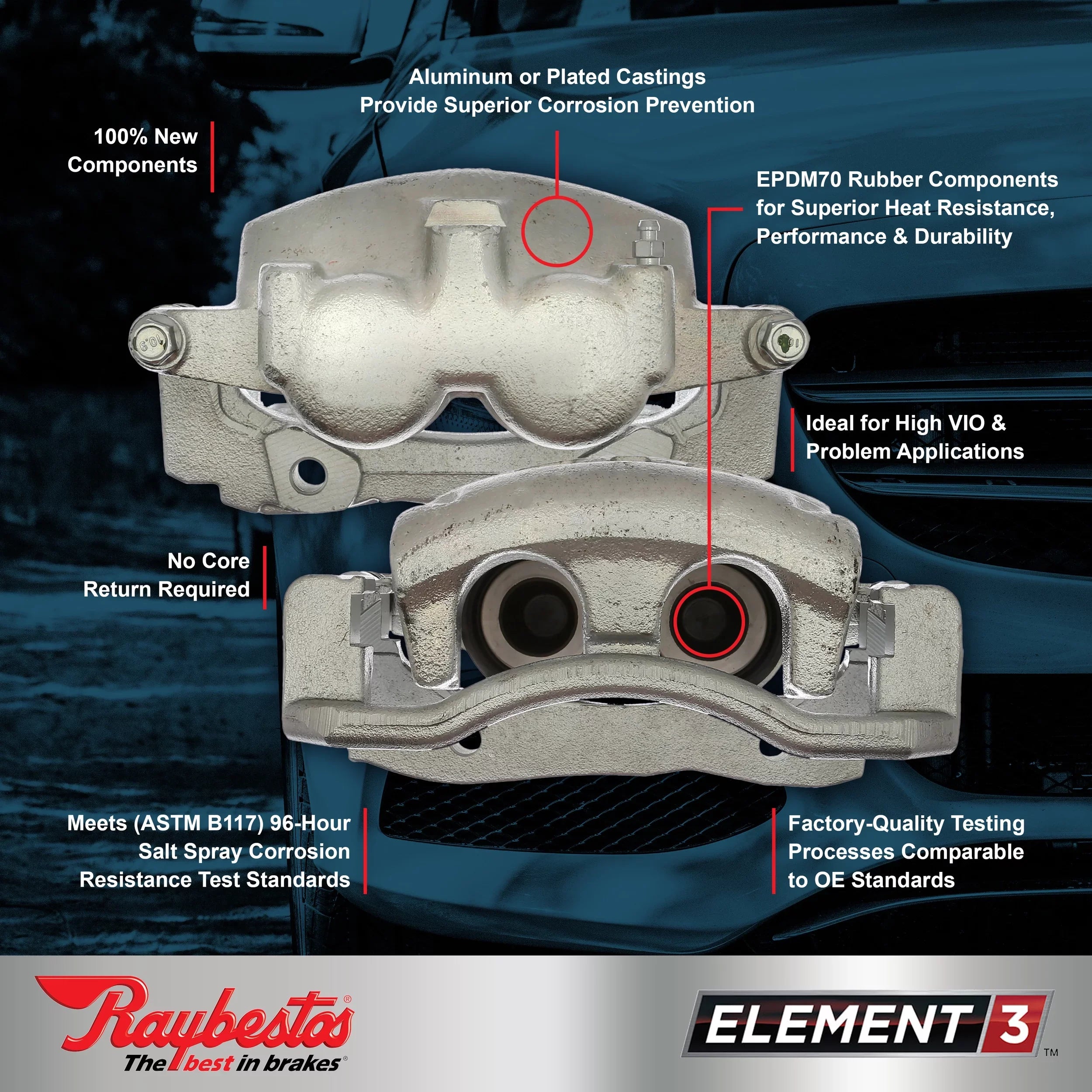 Element3 CHEVROLET MALIBU select: Fits 2014-2016 Raybestos New LIMITED Calipers CHEVROLET MALIBU, 2016 Plated